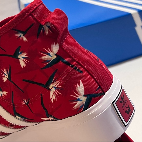 Adidas x Thebe Magugu Nizza Platform Mid Sneakers Size 9.5 Power Red/White/Black - Picture 11 of 15